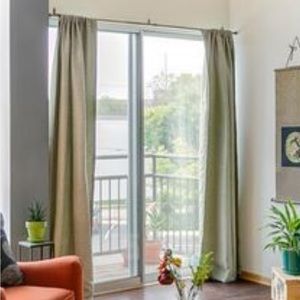 Floor-Length Beige Room-Darkening Curtains